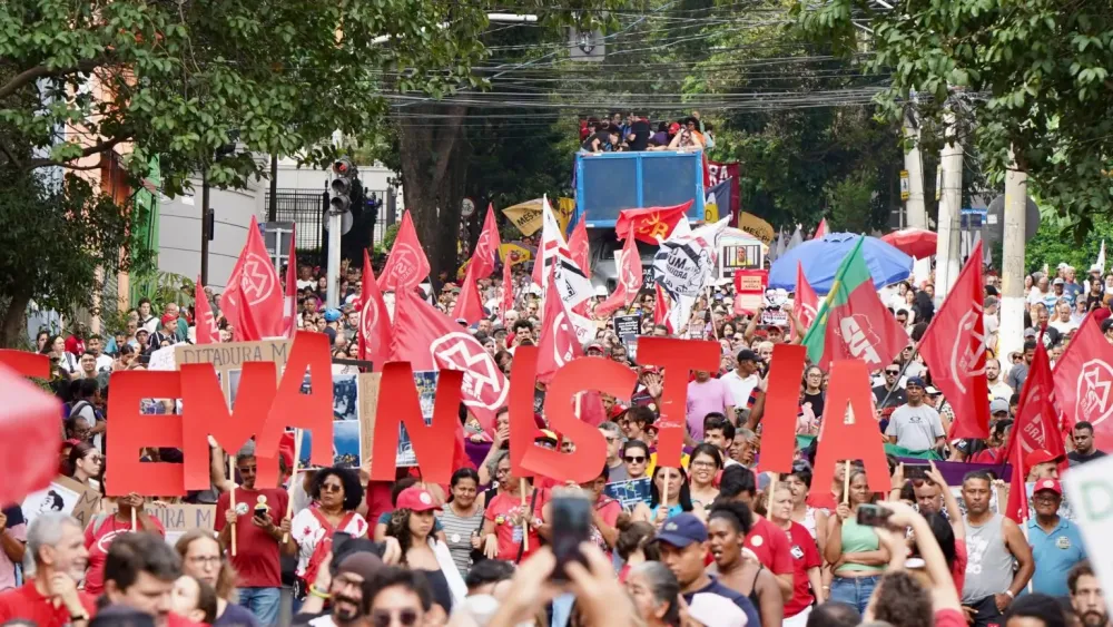 Ato contra anistia pelo 8 de Janeiro em São Paulo promovido por Guilherme Boulos em 30 de março de 2025