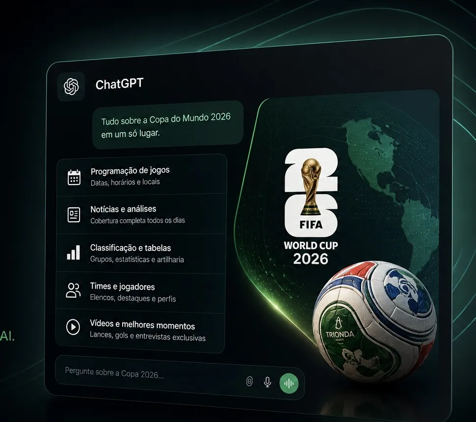 ChatGPT ganha área especial especial para a Copa do Mundo 2026